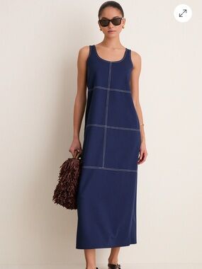 Tuckernuck Navy Ponte Violette Column Dress